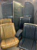 VINTAGE CAR SEATS - a quantity, 1984 Mercedes 300, along with a chrome edged windscreen