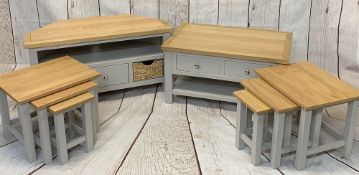 ULTRA MODERN OCCASIONAL FURNITURE PARCEL, 4 ITEMS - a two drawer coffee table with under-tier shelf,