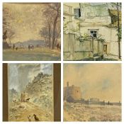 DEREK MYNOTT RA oil on board - titled verso 'Kensington Gardens', dated 1976, initialled 'M', 24 x