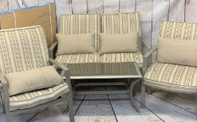 MODERN METAL FRAMED CONSERVATORY/GARDEN SUITE, 4 PIECE, along with a still boxed Homebase Andorra