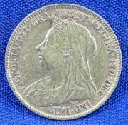 VICTORIA VEILED HEAD GOLD HALF SOVEREIGN, 1896, 4grms and a distorted twenty two carat gold