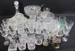 VINTAGE & LATER GLASSWARE, three boxes to include a Welsh Royal Crystal conical scent bottle and