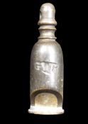 GREAT WESTERN RAILWAY CARVED HORN WHISTLE, stamped 'GWR', 7cms L