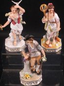 ROYAL CROWN DERBY CABINET FIGURES (3), titled 'Water XLIV', 'Air XLIV' and 'Earth XLIV', signed to