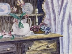 BRYAN BAYLISS watercolour - still life, 37 x 45cms and two other similar sized paintings and prints