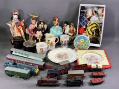 NOVELTY ITEMS to include Ken Dodd's 'Diddy Men' mug, Noddy and Big Ears alarm clock, Mickey Mouse