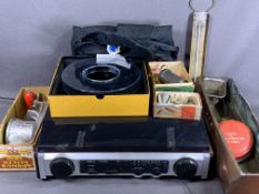 MISCELLANEOUS PARCEL including vintage metalware, modern turntable ETC
