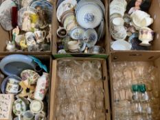 CHINA, GLASS & POTTERY, a large assortment in six boxes