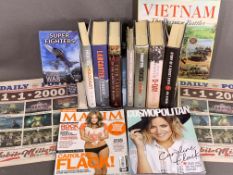 BOOKS - war related and Caroline Flack and other commemorative ephemera