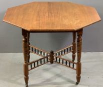 EDWARDIAN MAHOGANY OCTAGONAL TOP TEA TABLE, 77cms H, 99cms W, 99cms D