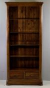 MODERN BOOKCASE having five shelves over two base drawers, 193cms H, 88cms W, 34cms D