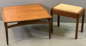 G-PLAN MID CENTURY STYLE TEAK SQUARE COFFEE TABLE, 44cms H, 84cms W, 84cms D and a similar