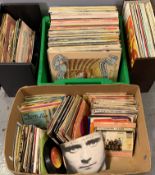 VINYL RECORDS - 45rpm, contemporary to include The Police, Stray Cats and others of a similar era,