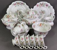 STAFFORDSHIRE FLORAL DECORATED TEAWARE, approximately eighteen pieces