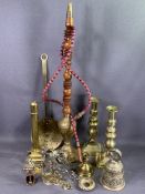 BRASSWARE - candleholders, ornamental doorbells, Eastern Hookah pipe ETC