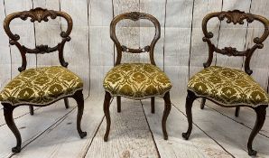 ANTIQUE CHAIRS - a pair of Victorian rosewood side chairs and another similar