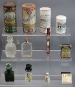 VINTAGE SCENT BOTTLES - a boxed and loose collection, twelve items to include an enamel painted Ruby