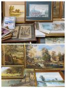 L S LOWRY print and a good assortment of other vintage prints and paintings and JOHN CORCORAN oil on