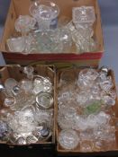VICTORIAN & LATER PRESSED, CUT & OTHER GLASSWARE including vases, biscuit boxes, custard cups and