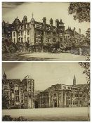 INDISTINCTLY SIGNED etchings, a pair, - local interest of Rydal, Penrhos, signed in pencil, 20 x