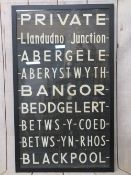 VINTAGE BUS BLIND - local interest and others, stops include Llandudno Junction, Bangor, Betws yn