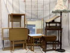 VINTAGE & MODERN FURNITURE PARCEL, 9 ITEMS to include a vintage oak barley twist side table,