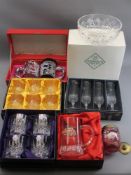 EDINBURGH, FRENCH CRYSTAL & OTHER GLASSWARE - to include a small Victorian Cranberry marmalade pot