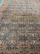 EASTERN STYLE WOOLLEN RUGS WITH MATCHING PATTERNS (2) - red and blue tonal ground with repeating