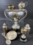 SMALL SILVER - 12.6ozt weighable, various Birmingham hallmarks and dates apart from the small