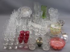 MIXED DRINKING GLASSWARE, facet cut bowls and vases, ETC, within 2 boxes