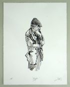 DAVID PORTEOUS BUTLER artist proof print on Curwen Chilford paper - standing portrait of Sir