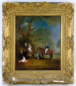 MANNER OF JOHN FERNELEY SNR (1781-1860) oil on canvas - Mrs Pares of Hopwell and Family, family