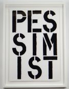 CHRISTOPHER WOOL (American, b. 1955) screenprint - 'Pessimist (Black Book)'', 68 x 51cms Provenance: