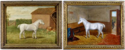 J C MITCHELL (19TH CENTURY) oil on board - Grey Welsh Pony First Prize Winner at The Royal in a