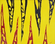 PAULINE THOMAS oil on box canvas - entitled 'Conflict', 40 x 50cms