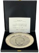 SOLID SILVER BIRMINGHAM 1975 CHURCHILL CENTENARY PLATE - designed by Pietro Annigoni, Heritage