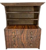 APPRENTICE TYPE DRESSER - with veneered front, 31cms H, 23cms W, 11cms D