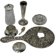 MIXED HALLMARKED SILVER ITEMS (7) - all having Birmingham hallmarks to include a mask embossed