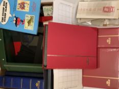STAMPS - NEW & SECOND HAND/EMPTY ALBUMS & STOCK BOOKS - a box full