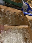 DRINKING GLASSWARE - a very large quantity of mixed in several boxes
