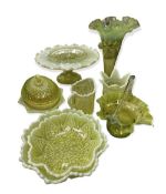 VICTORIAN & OTHER VASELINE & OPALINE GLASSWARE - 8 items