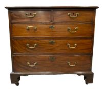 GEORGE III MAHOGANY CHEST, in the manner of Thomas Chippendale having two short over three long