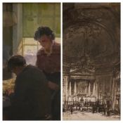 PAINTINGS & PRINTS ASSORTMENT to include a pair of unsigned watercolours - coastal scenes, 15 x