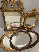 DECORATIVE MIRROR ASSORTMENT (6), 92cms H the tallest