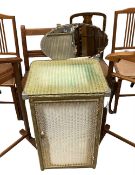 FURNITURE ASSORTMENT to include two butler's hanging racks, three bedroom chairs, a loom type