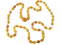 BALTIC AMBER NECKLACE - of graduated oval beads, 80cms L, 24.5grms