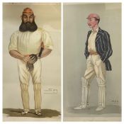 VANITY FAIR vintage cricket related prints (5) and hunting themed prints, 37 x 21cms, ETC (3)