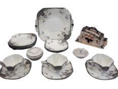 SHELLEY BONE CHINA PART TEASET - 15 pieces, Imari style cheese dish and cover, ETC