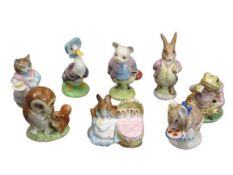 BESWICK BEATRIX POTTER FIGURINES (8) including Old Mr Brown, Ribby, Mr Jeremy Fisher, Jemima