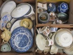 CHINA & POTTERY - to include blue oriental ginger jar and cover, crested items ( W H Goss, Trefriw),